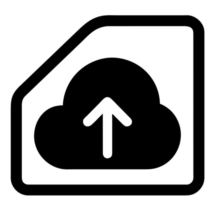 Vector arrow upload cloud pictogram