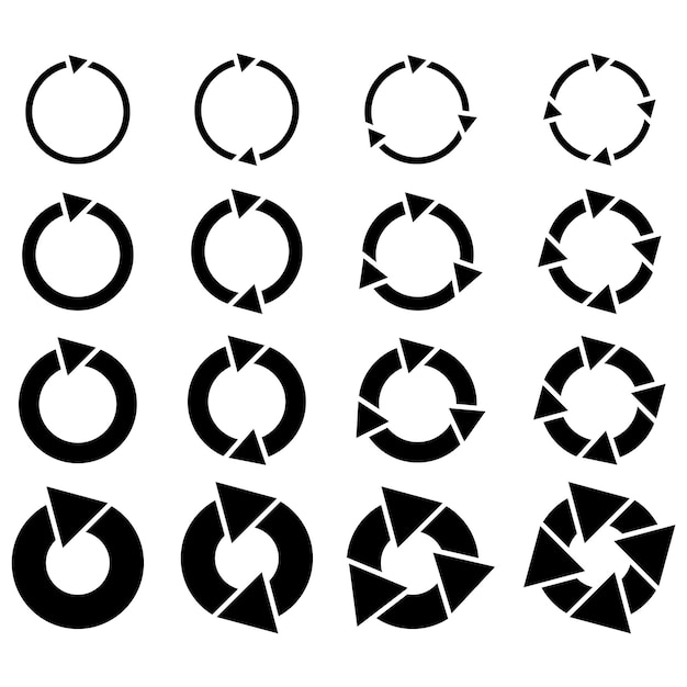 Raccolta vettore freccia icona semplice freccia simbolo del pulsante freccia su ricicla insieme di icone illustrazione vettoriale immagine di riserva