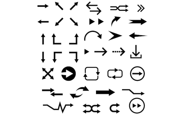 Arrow Vector Icons Set Handgetekende richtingssymbolen voor grafisch ontwerp en webprojecten