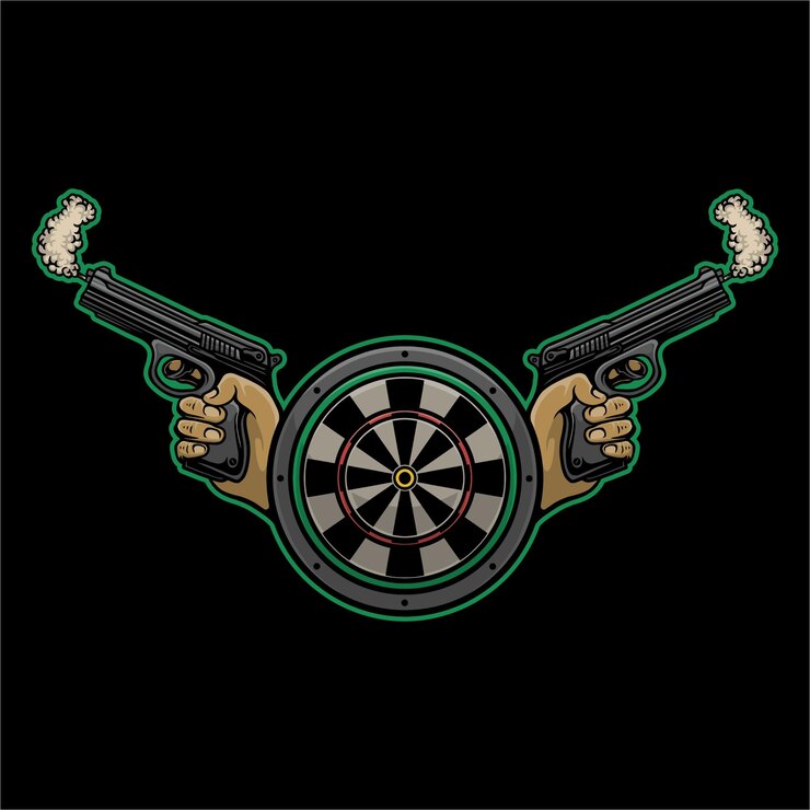 Vector arrow with shooter vector illustration