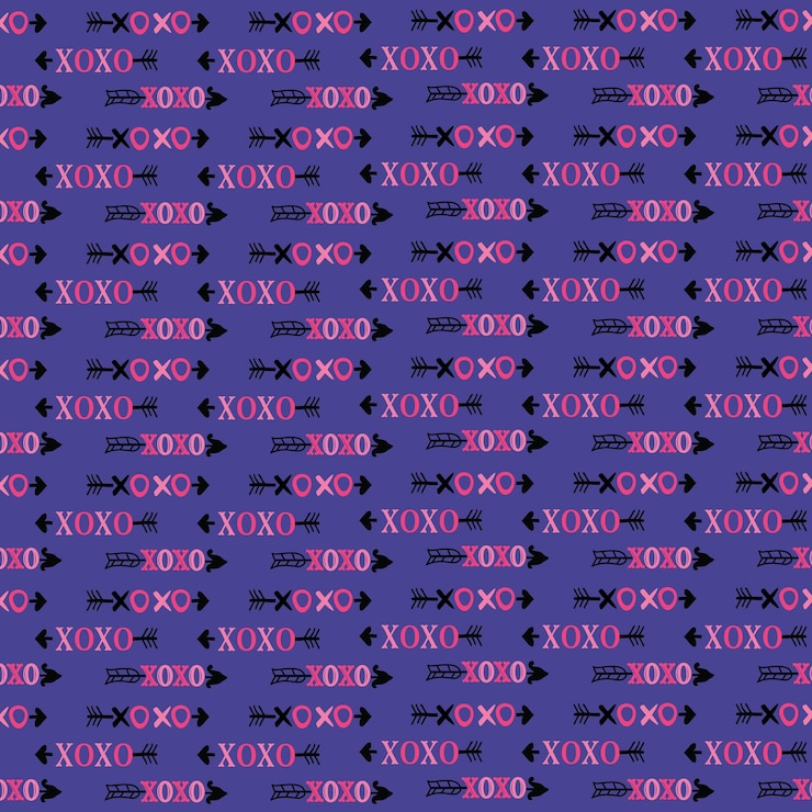 Vector arrow xoxo valentines day seamless wallpaper