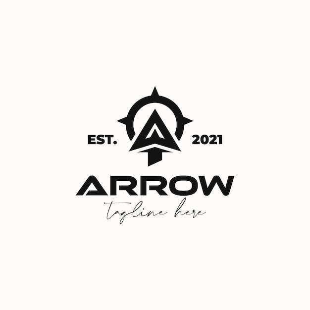 Arrowhead for Archer Archery Outdoor Vintage Hipster Logo Template Isolated in White Background