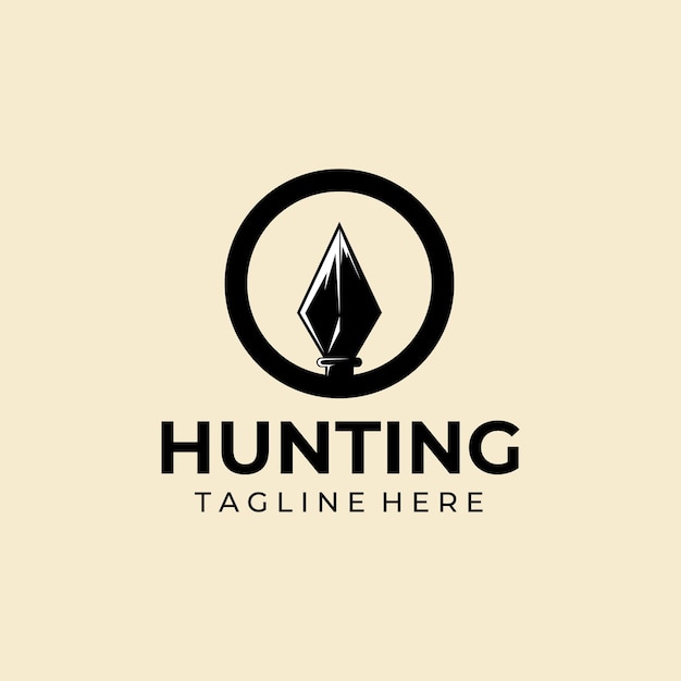 Дизайн логотипа винтажного значка охотника за стрелами