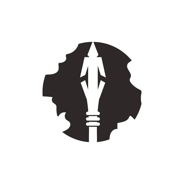 Логотип копья стрелы Ловля стрелы Хипстер Оружие Дизайн Вектор иллюстрации Шаблон