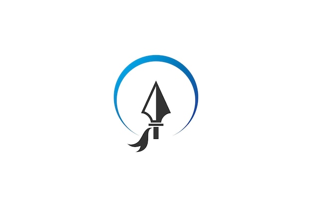 Arrowhead spearhead logo in simple flat design style
