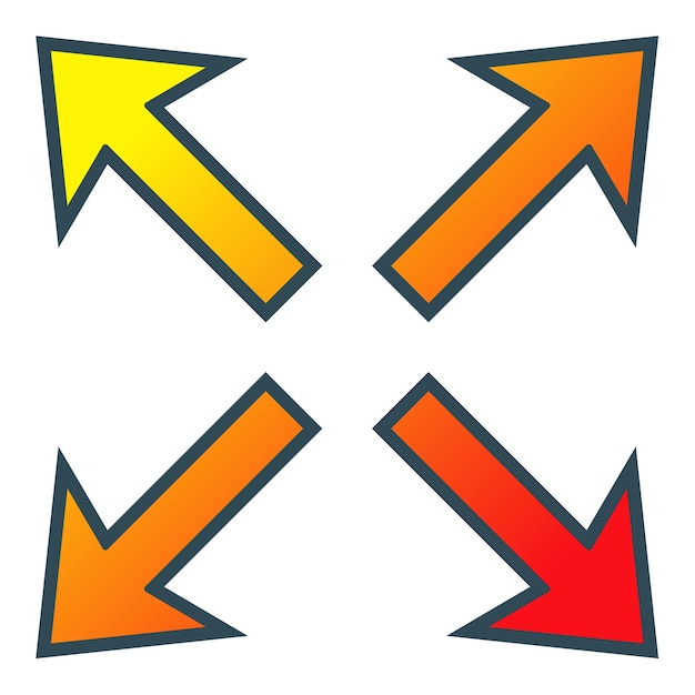 the arrows are orange and yellow and orange