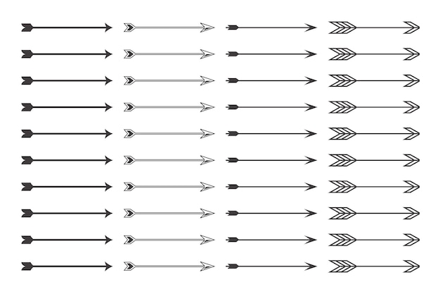 Frecce grandi icone set nere icona freccia raccolta vettore freccia cursore freccia frecce semplici moderne