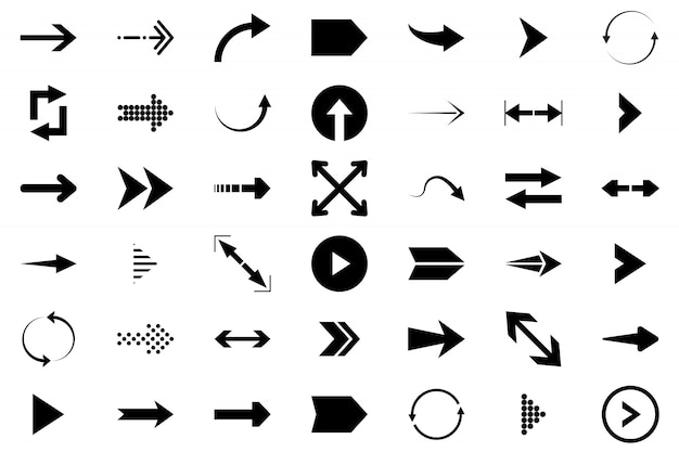 Arrows big black set icons. arrow icon.