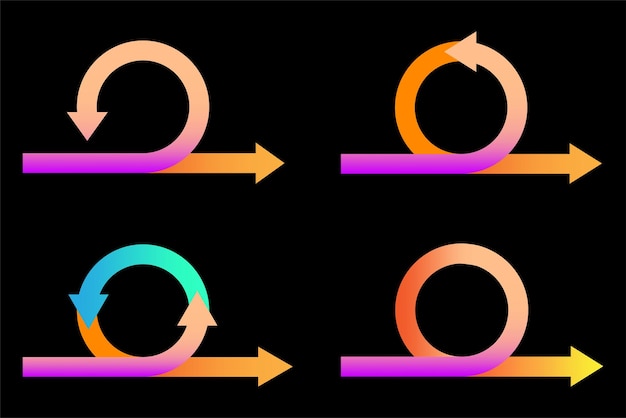 Вектор Стрелки круговой линии движение векторные иллюстрации стоковое изображение