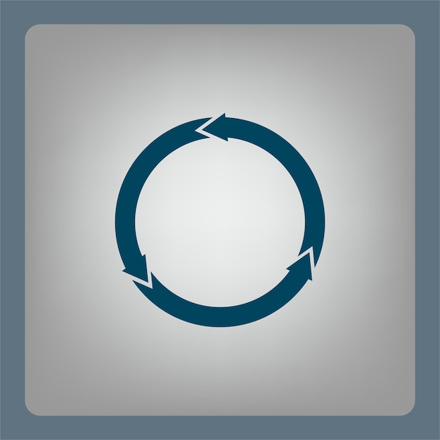 Vector arrows in a circle recycling symbol vector illustration on a gray background eps 10