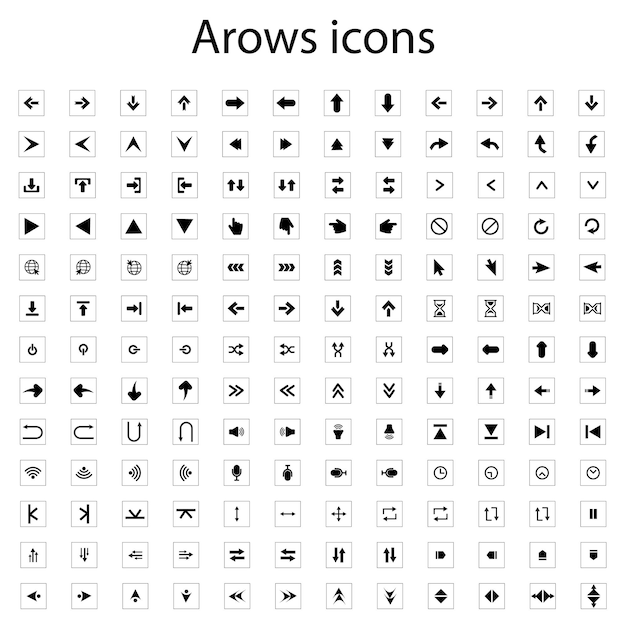 Vector arrows icon set