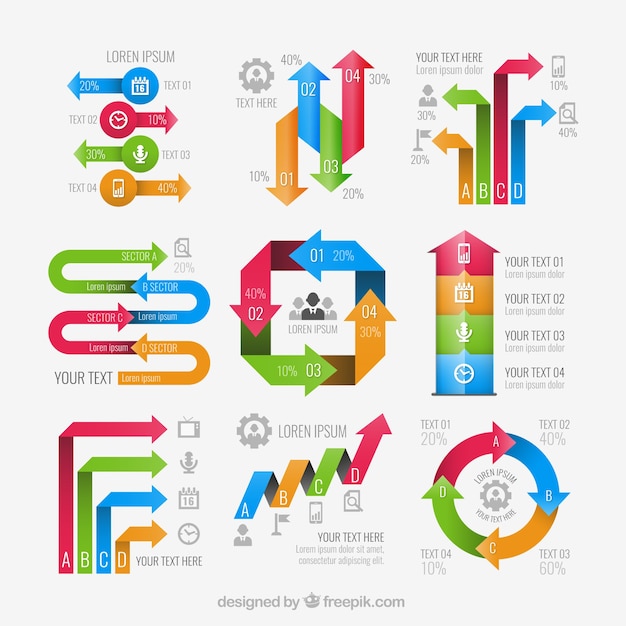 Vettore frecce elementi infographic