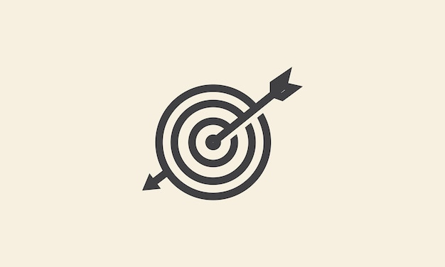 La linea delle frecce con il cerchio target logo semplice simbolo icona illustrazione grafica vettoriale