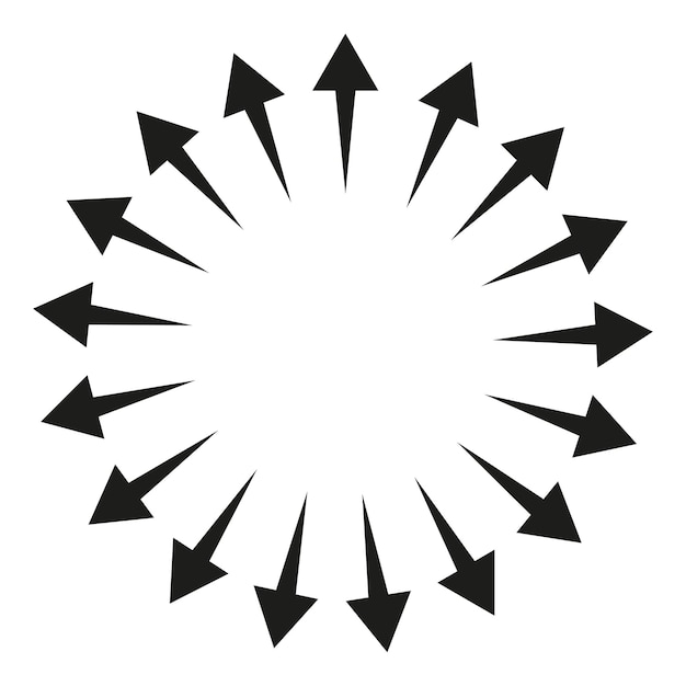 Arrows outwards circle Round shape Vector illustration