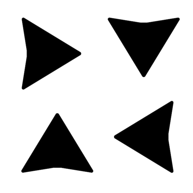 Vettore set di frecce di icone piatte nere simboli segni icona freccia frecce vettoriali per il web design
