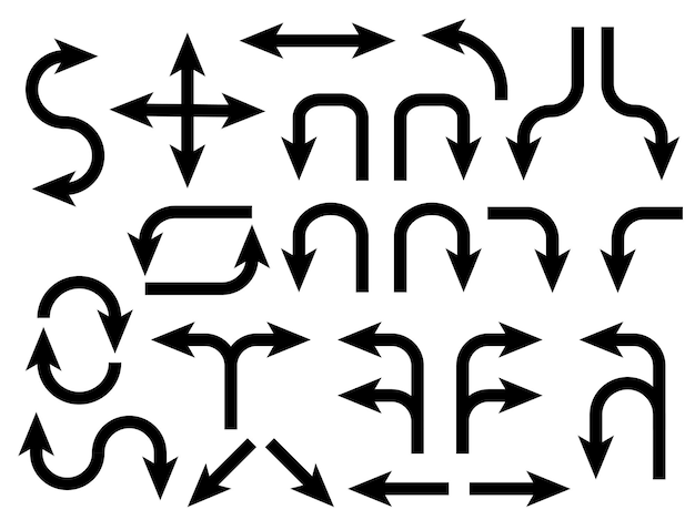 Vettore set di frecce illustrazioni collezione di vettori di frecce cursore di frecce frecce semplici moderne simbolo e icona di illustrazione vettoriale