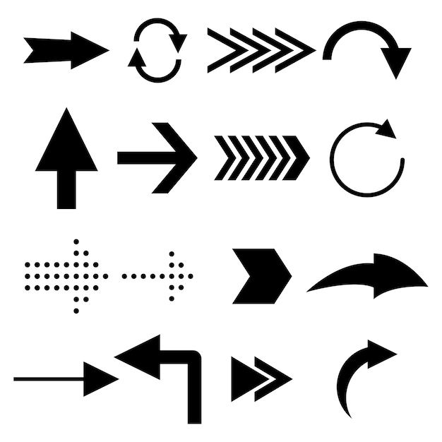 arrows set with different style isolated on white background arrow vector icon set signs direction
