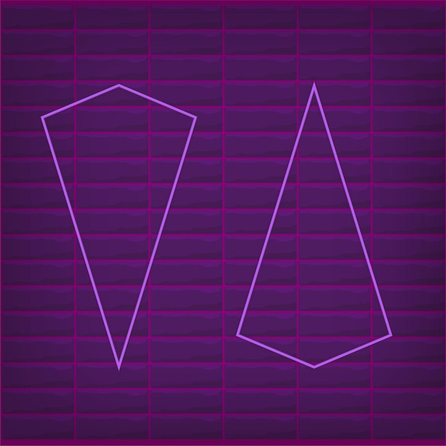 Arrows shaped neon cyber futuristic modern retro alien dance club glowing purple pink lights