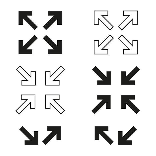 Vector arrows squares for mobile app design. computer interface. vector illustration.