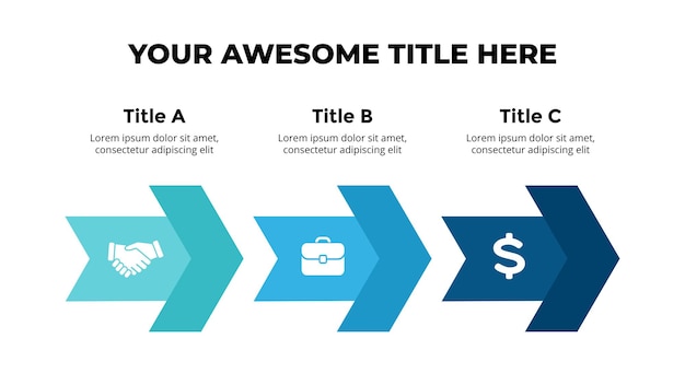 Arrows timeline diagram vector infographic presentation slide template chart 3 steps parts