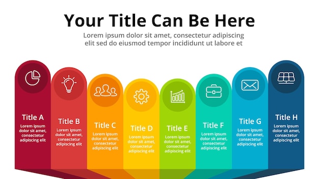 Vector arrows vector infographic presentation template circle diagram chart 8 steps parts