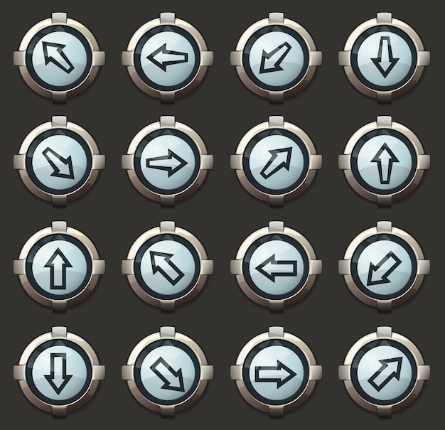 arrows vector stylish round buttons for mobile applications and web