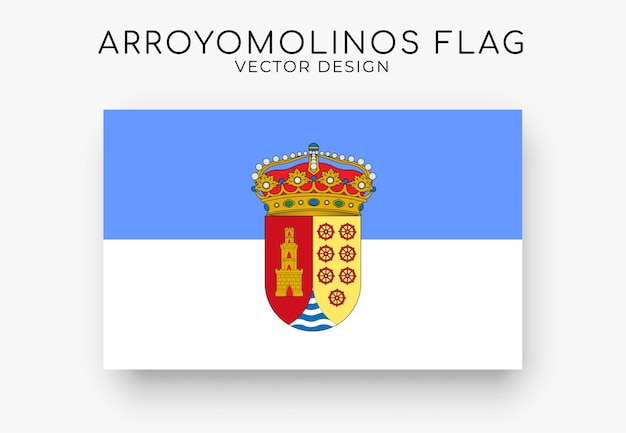 Arroyomolinos vlag Gedetailleerde vlag op witte achtergrond Vector illustratie