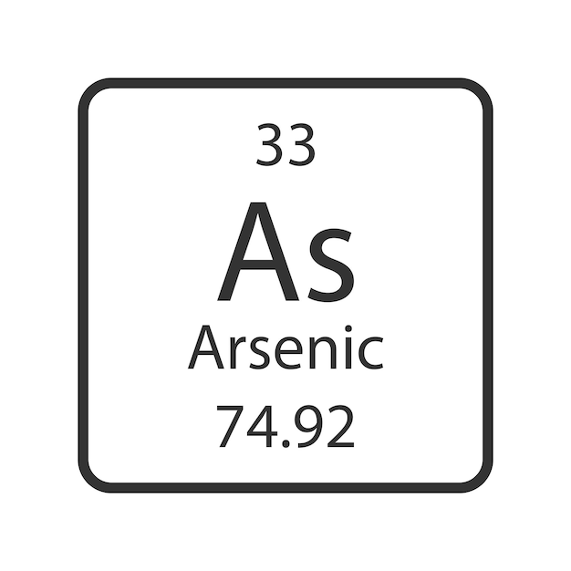 Arsenic symbol Chemical element of the periodic table Vector illustration