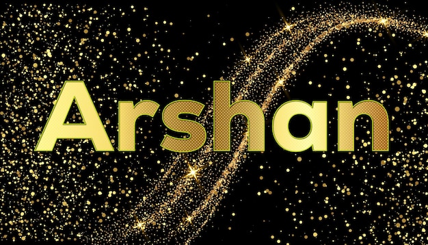 Arshan nome maschile tipografia testo per disegni logo e nomi di negozi