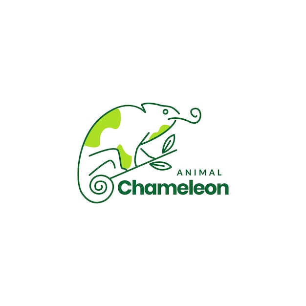 Art abstract chameleon logo design