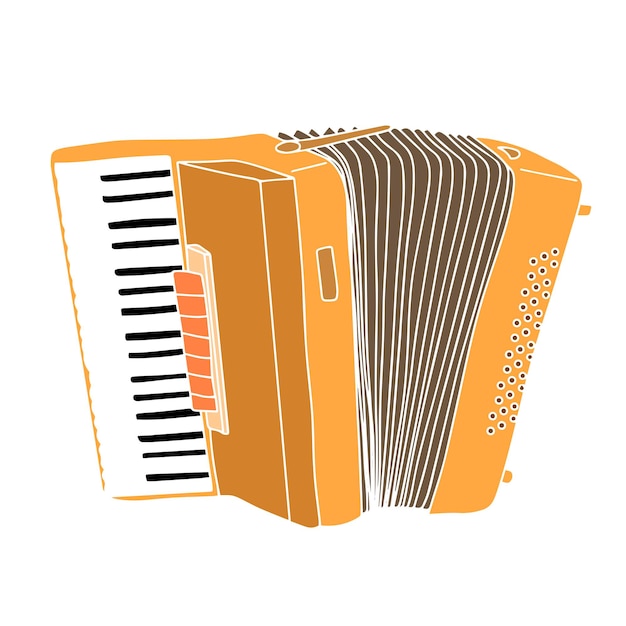 Vector art of accordion musical instrument as hand drawn illustration vector illustration