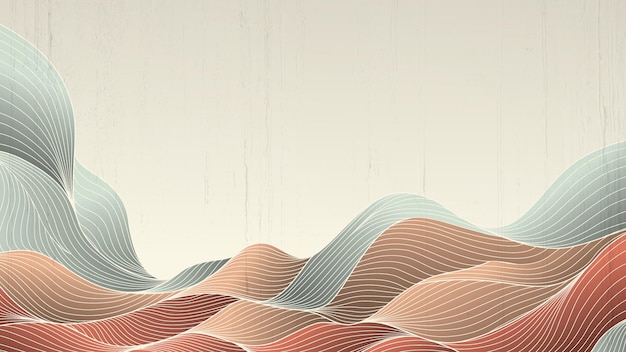 Vector art banner with a pattern of abstract lines and waves in an oriental style.