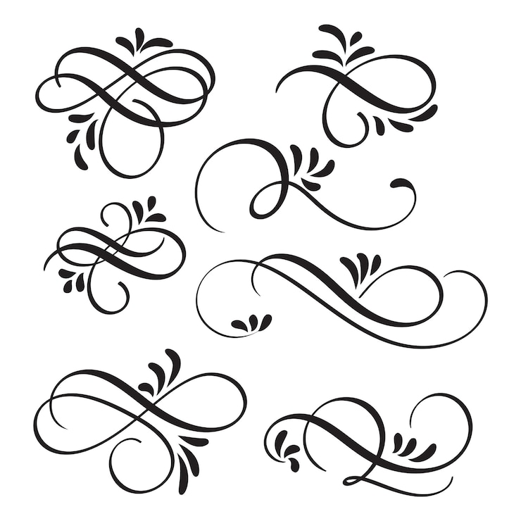 Art calligraphy flourish of vintage decorative whorls for design Vector illustration EPS10