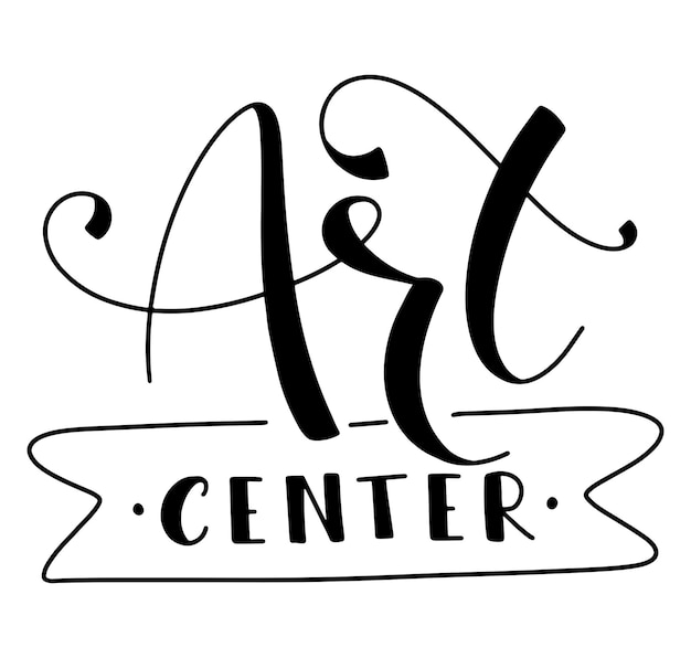 Art center black lettering isolated on white background