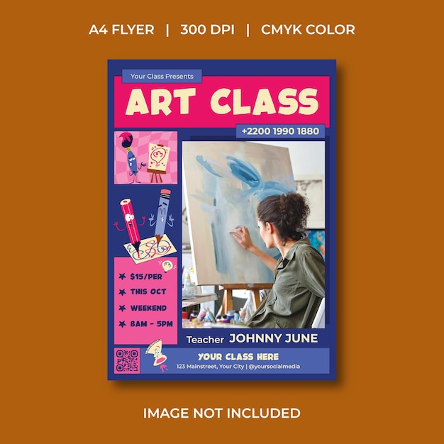 Vector art class flyer