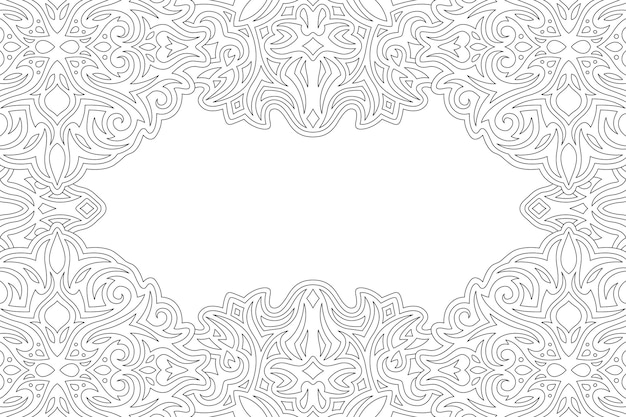 Art for coloring book with ornate vintage border