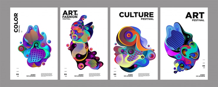 Vector art, culture, and fashion colorful cover or poster template