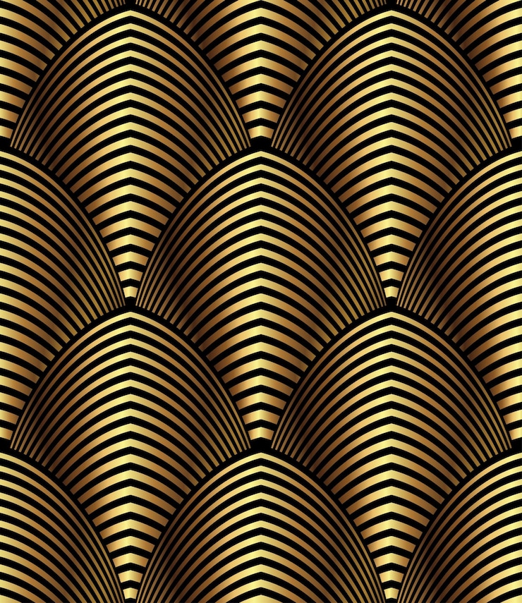 Vector art deco black and gold geometric seamless pattern 1