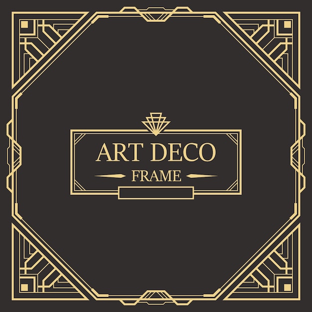 Vector art deco border and frame template.