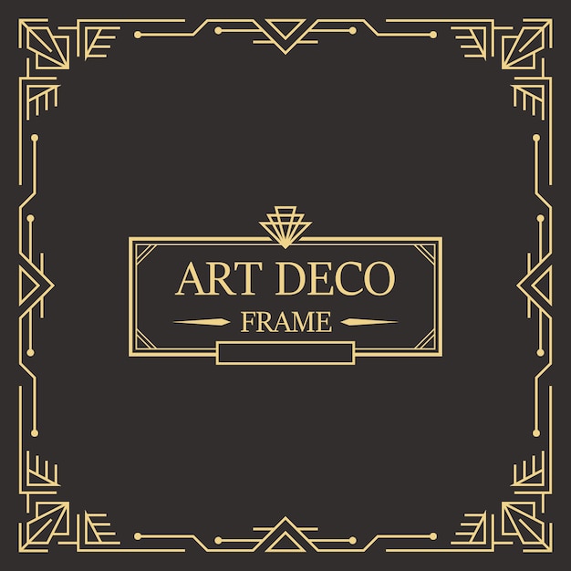 Vector art deco border and frame template.