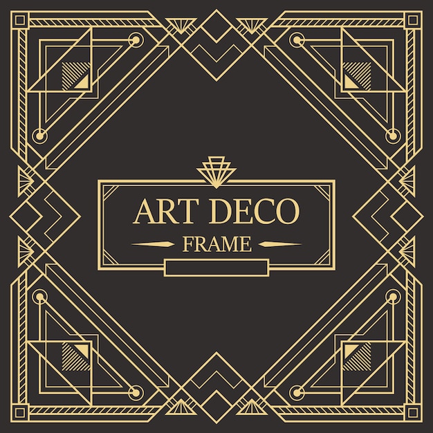 Vector art deco border and frame template.