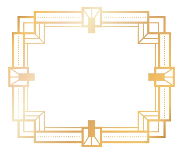 ベクトル アールデコ調の枠 豪華なヴィンテージの正方形のフレーム