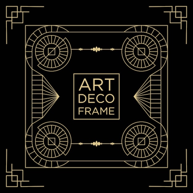 Art deco frame design background template