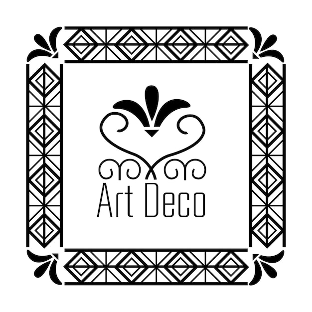 Cornice art deco elegante stile quadrato decorativo