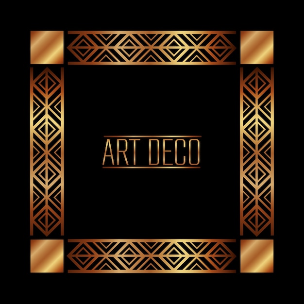 art deco frame elegant decorative square style 