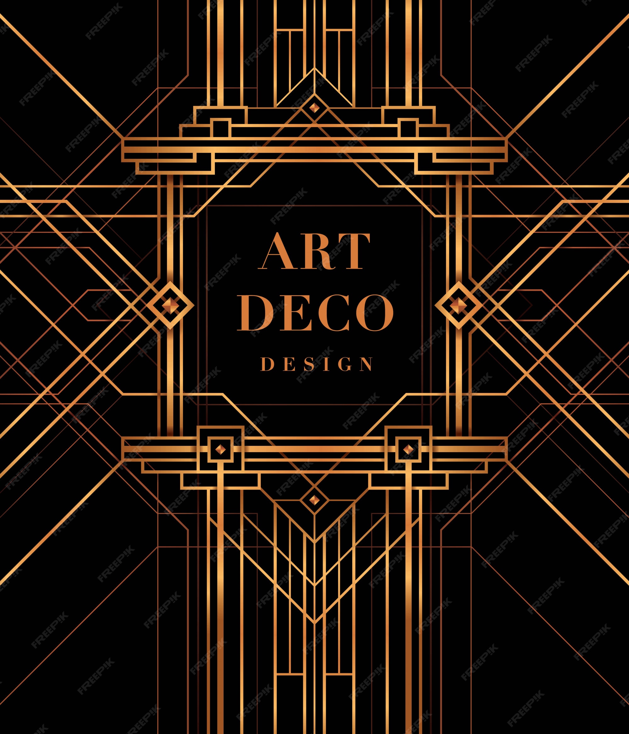 Premium Vector | Art Deco Frame, The Great Gatsby Deco Style.