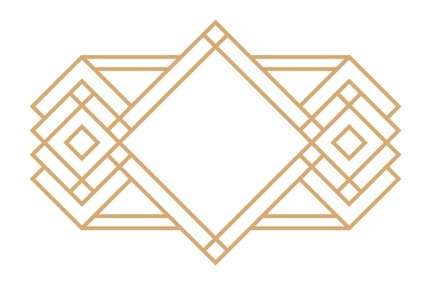 Art deco geometric element. golden retro ornament frame. vector illustration