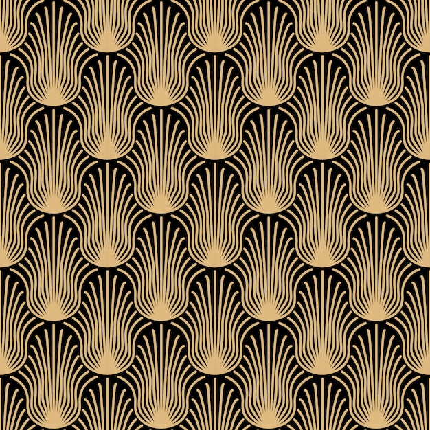 Vector art deco gold seamless pattern