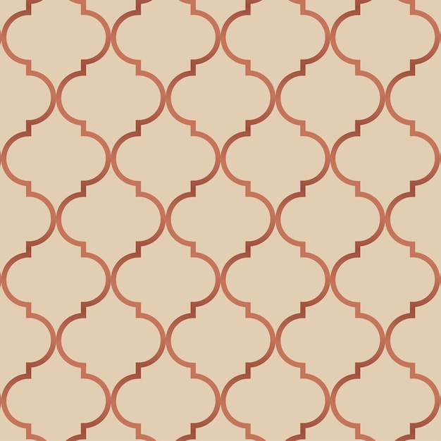 Art deco Line Pattern Red on Cream