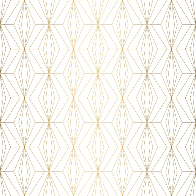 Vector art deco patroon naadloze witte en gouden achtergrond metalen schelpen of schubben kant ornament minimalistisch geometrisch ontwerp vectorlijnen jaren 192030 motieven luxe vintage illustratie bruiloft sierlijke